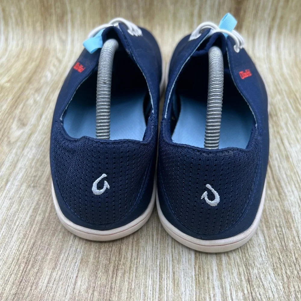 OluKai Nohea Moku Men's Size 9.5 Blue Mesh Boat Shoe Sneakers Casual Comfort